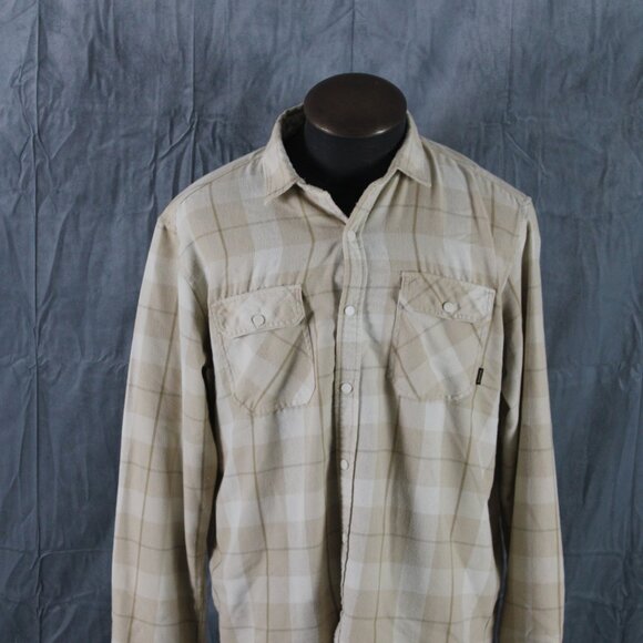 Snowboard Shirt Button Down - White and Cream Plaid Burton - Men's Large - Picture 5 of 9